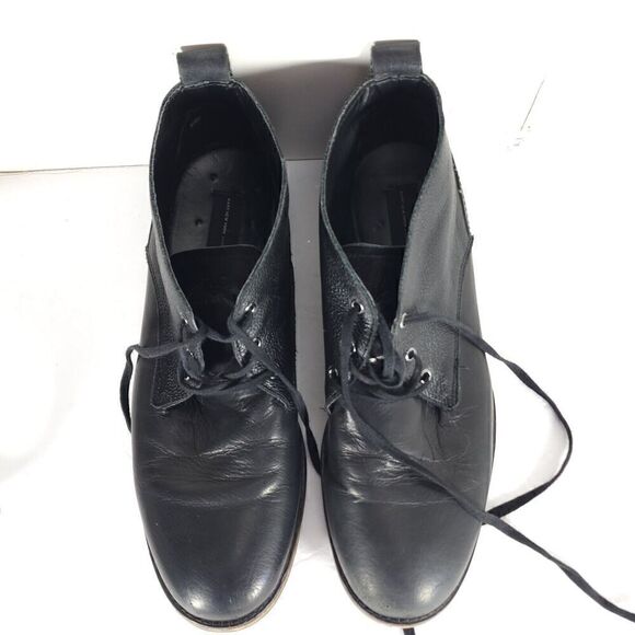 Andrew Marc Men's Nykanel US 11 Black Leather Lace-Up Ankle Chukka Boots - Picture 5 of 14